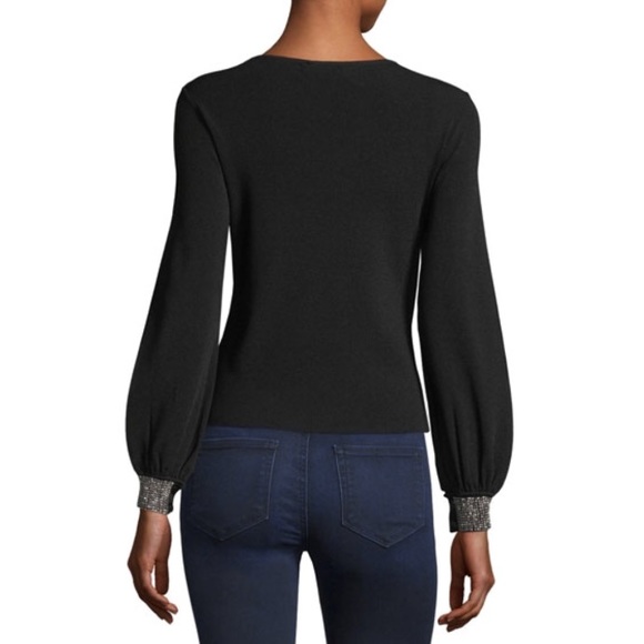 MILLY Rhinestone-Cuff Pullover - Picture 2 of 6